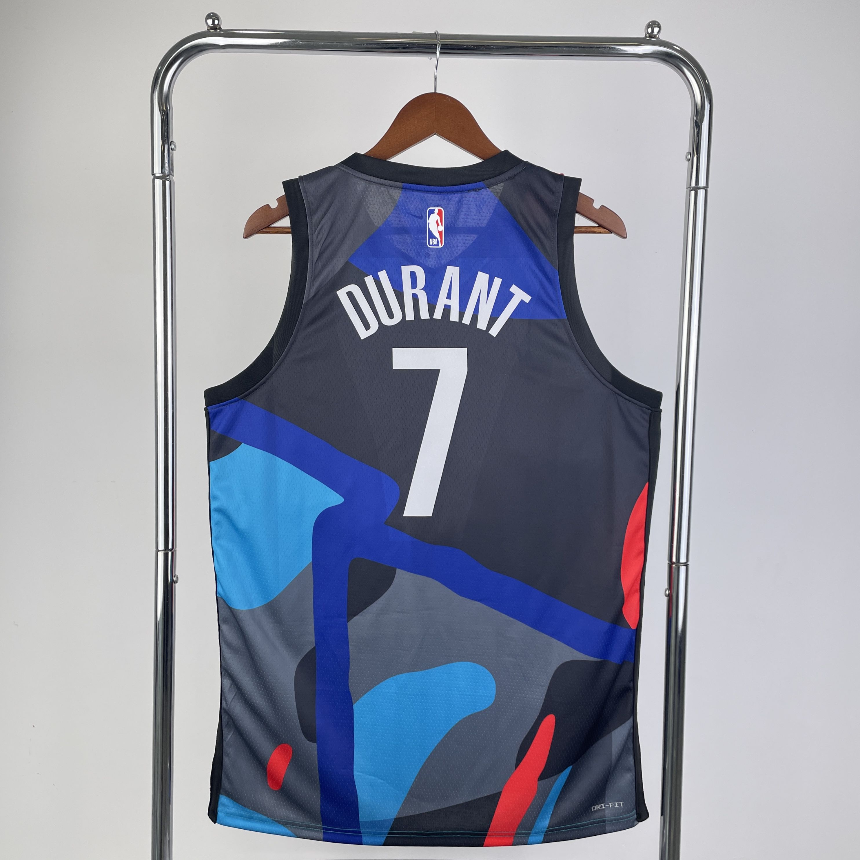 Men Brooklyn Nets #7 Durant Black City Edition 2024 Nike NBA Jersey->brooklyn nets->NBA Jersey